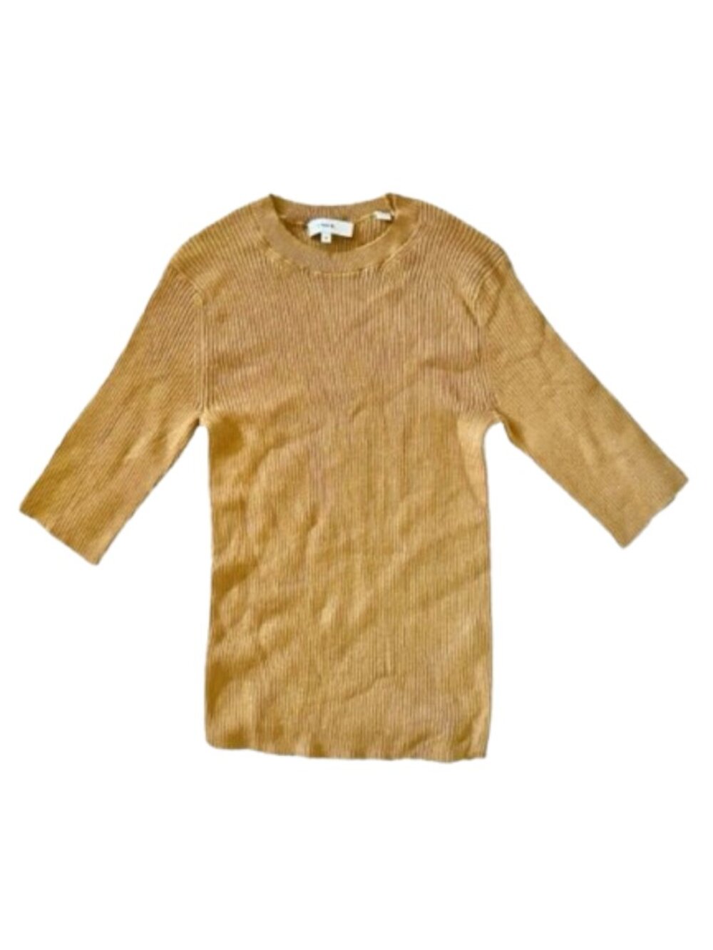 Vince Ribbed Elbow Sleeve Top